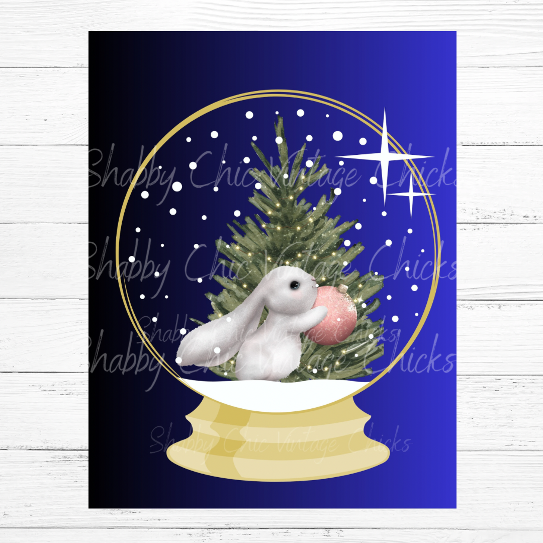 Christmas Bunny Snowglobe