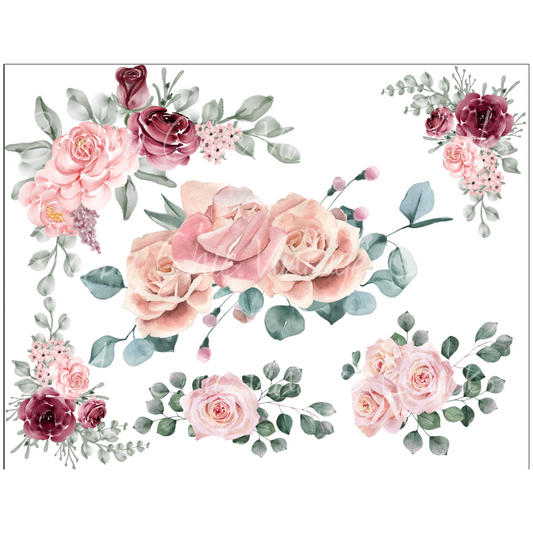 Blush Floral Rose Collage