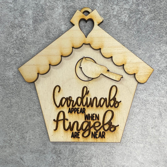 Cardinal Birdhouse Tag / Ornament