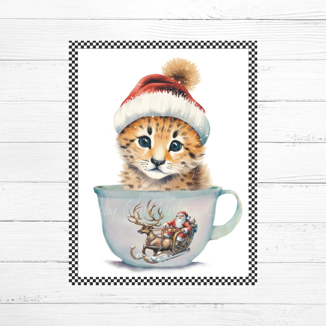 Whimsical Teacup Kitten