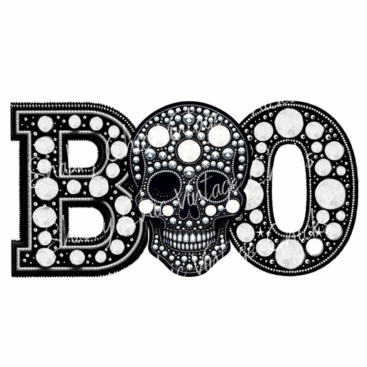 Rhinestone Skull Boo