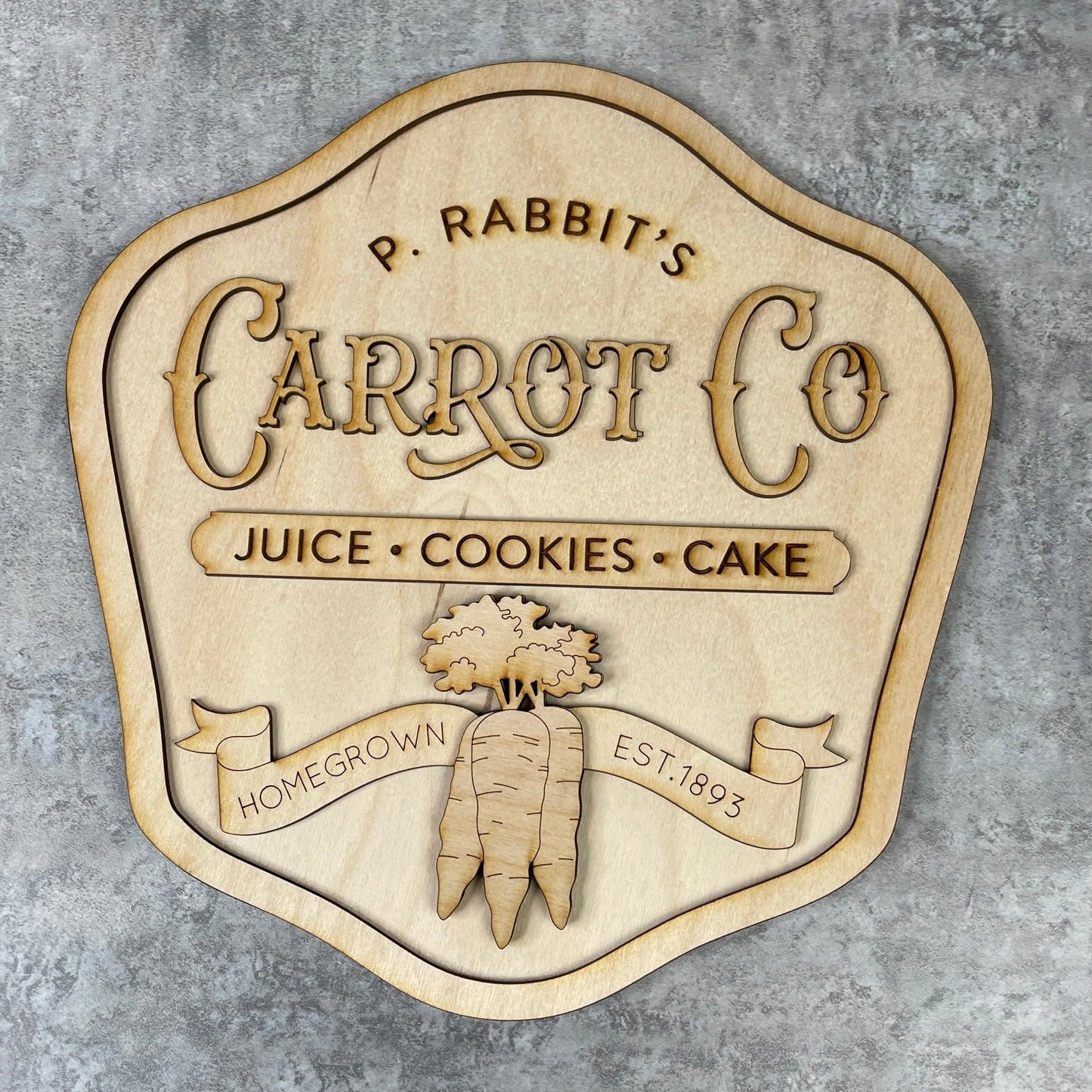 P Rabbit Carrot Co. Sign