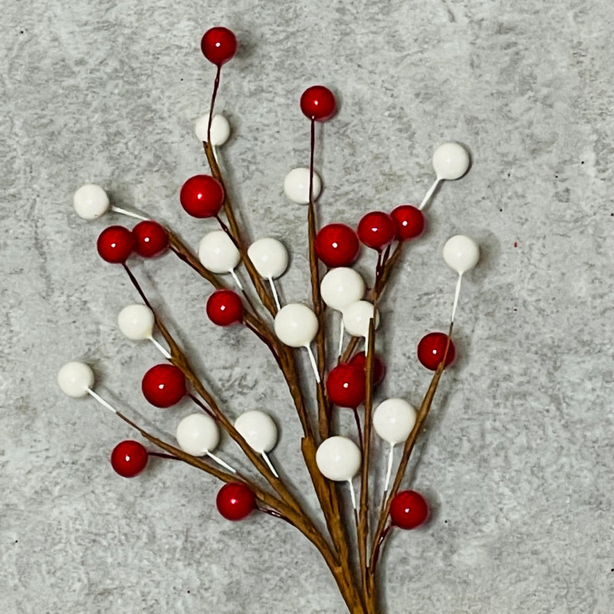 Christmas Picks Red Berry and Crystal