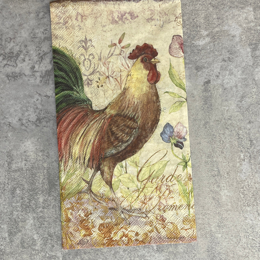 Rooster napkin guest towel size