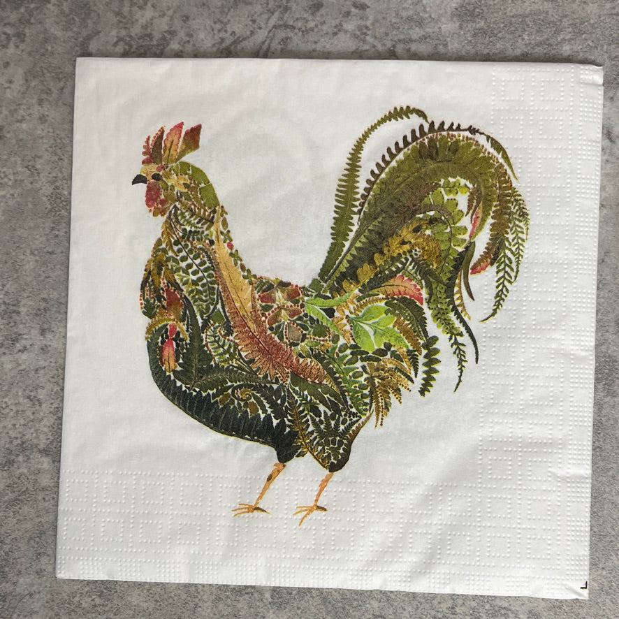 Green Rooster Napkin