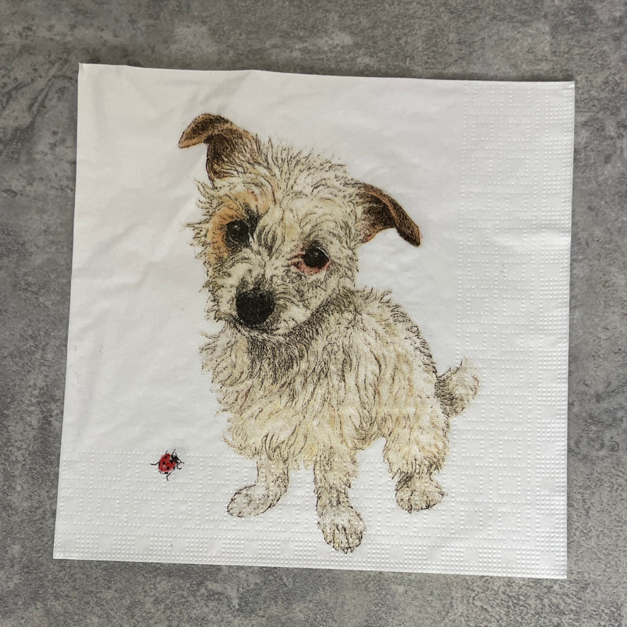 Puppy and Lady Bug Napkin