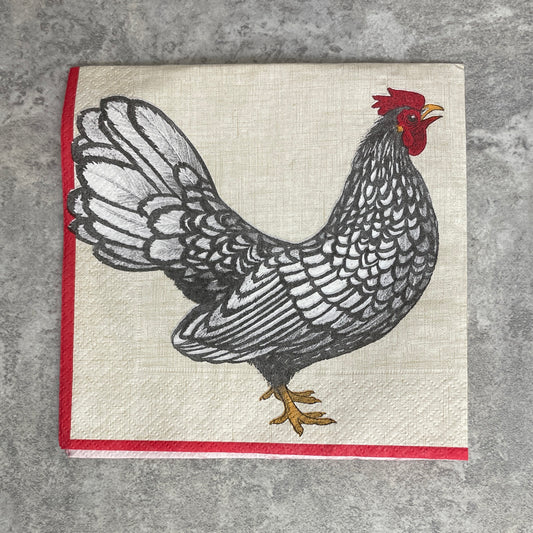 Ivory Rooster napkin