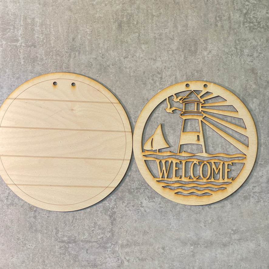 10" Lighthouse Welcome round
