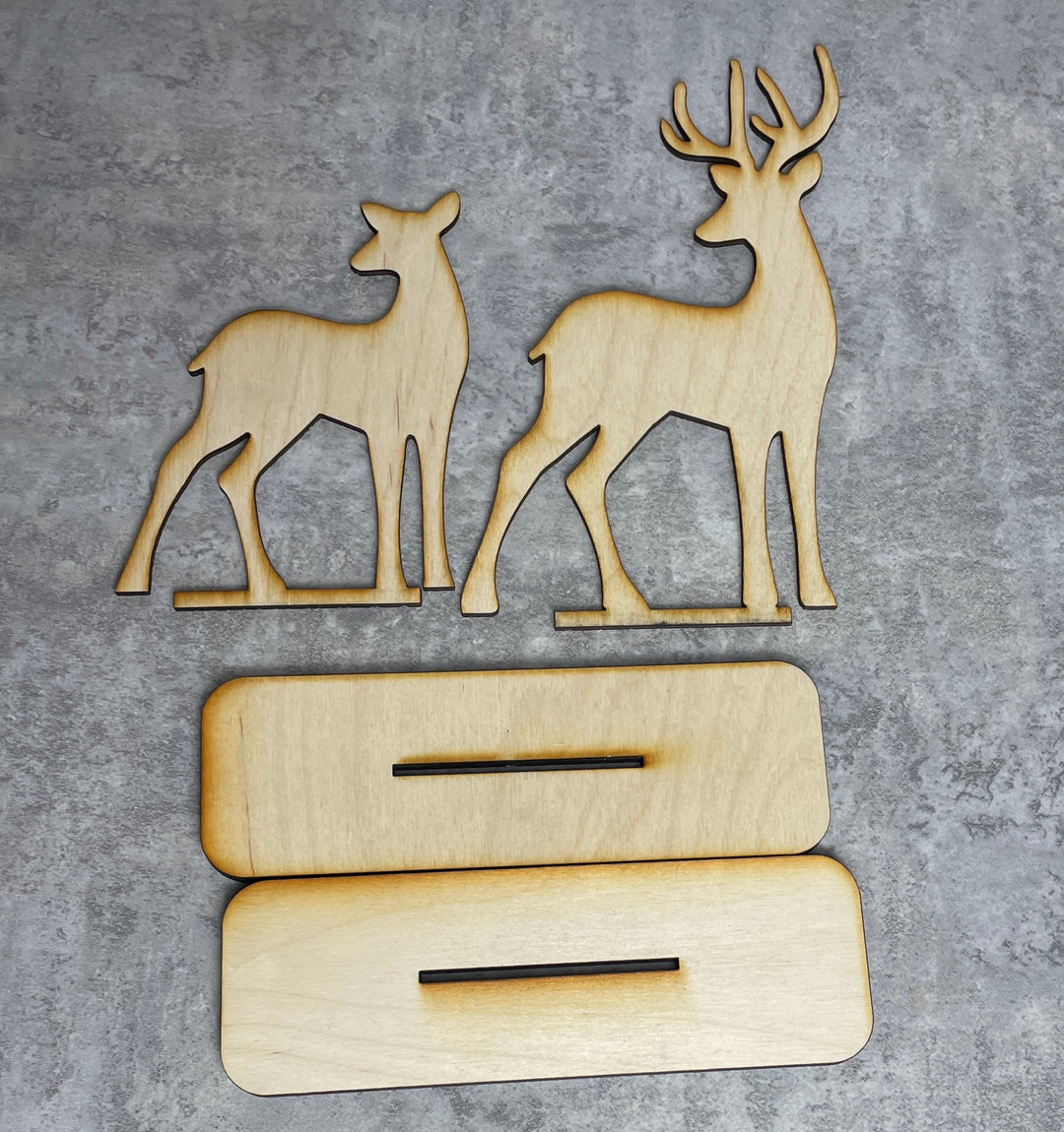 Deer Wooden cutouts with stands