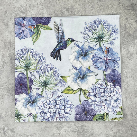Hummingbird Blue Napkin