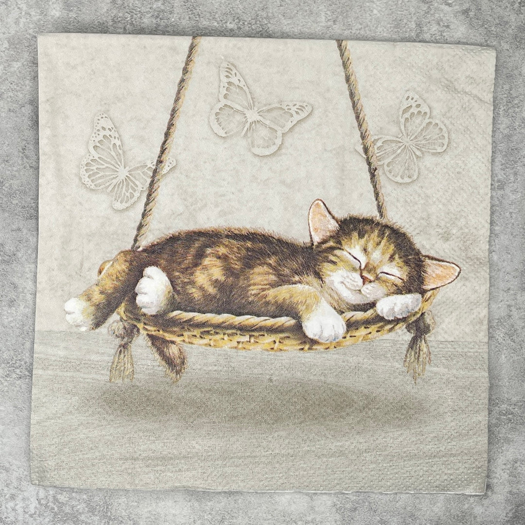 Dreaming Cat Napkin