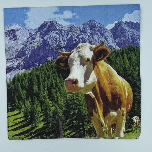Alpine Cow Napkin