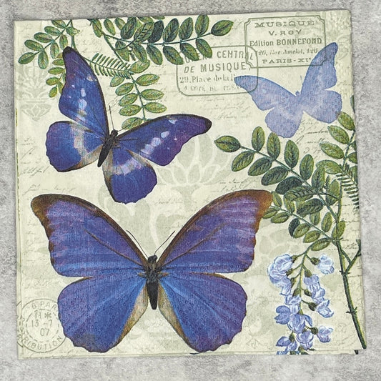 Blue Morpho Butterflies Napkin