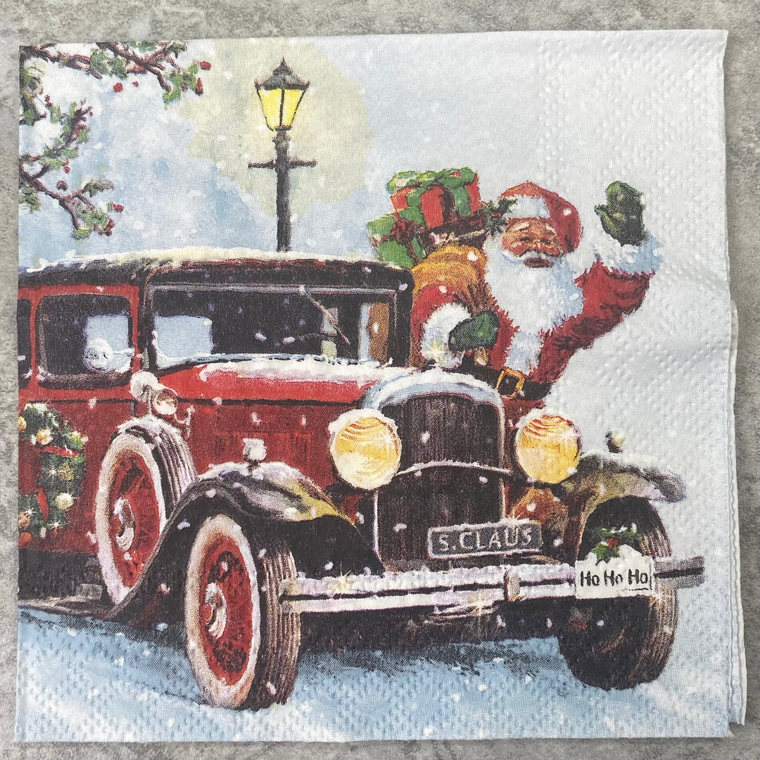 Santa’s Automobile Dinner Napkin
