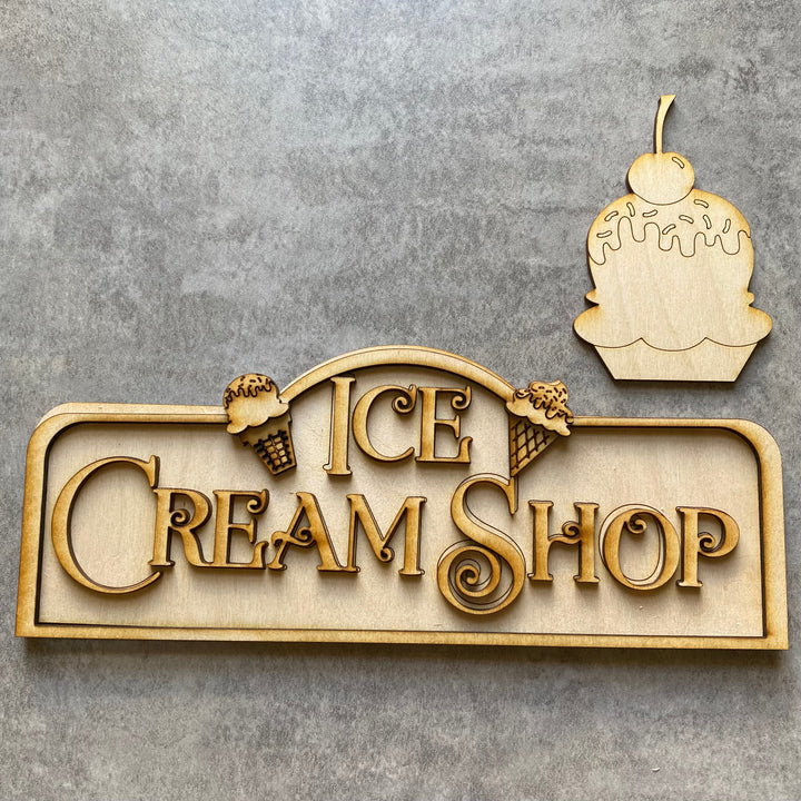 Ice Cream Shop House Plaque