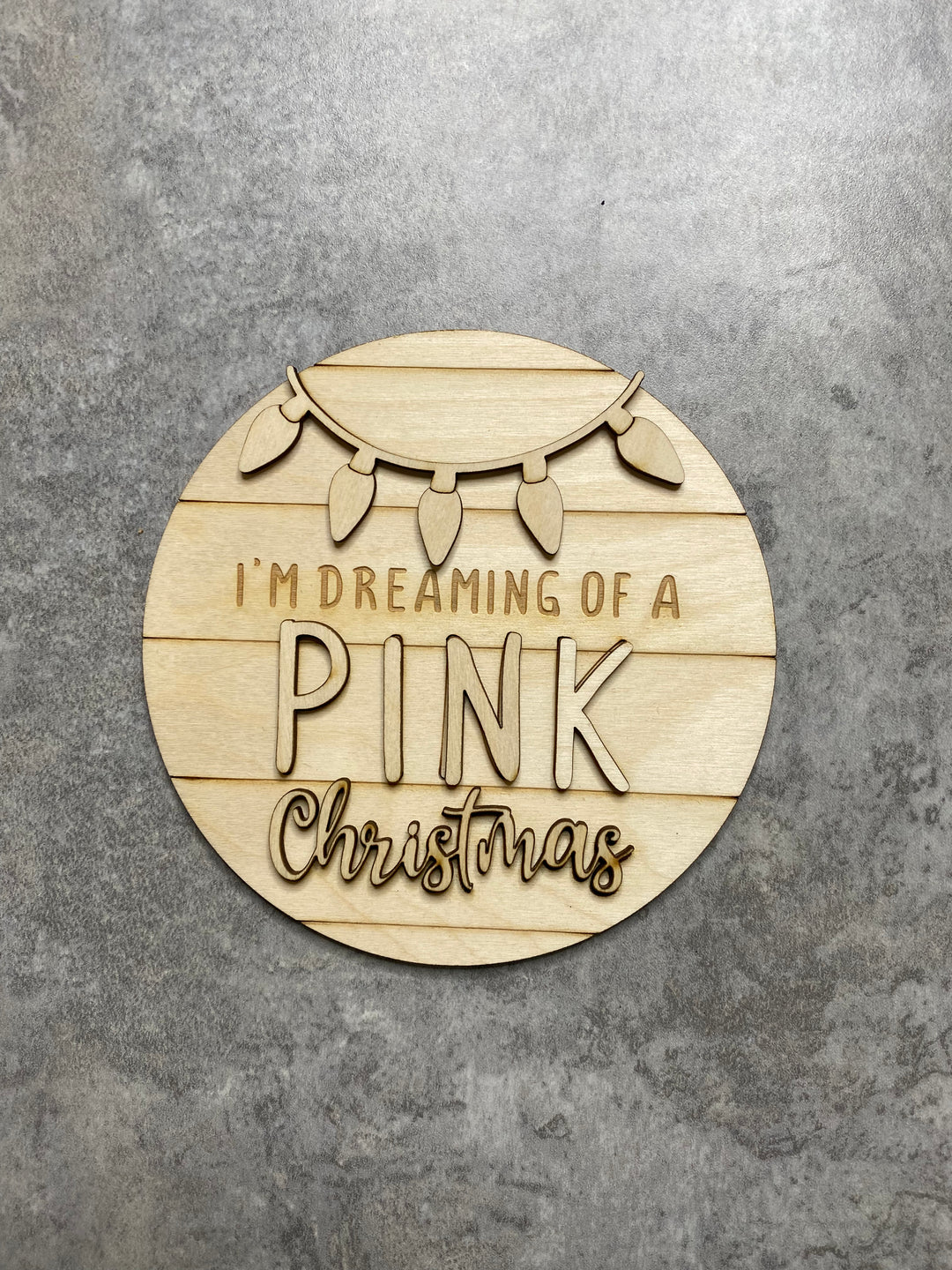 6” Pink Christmas Round