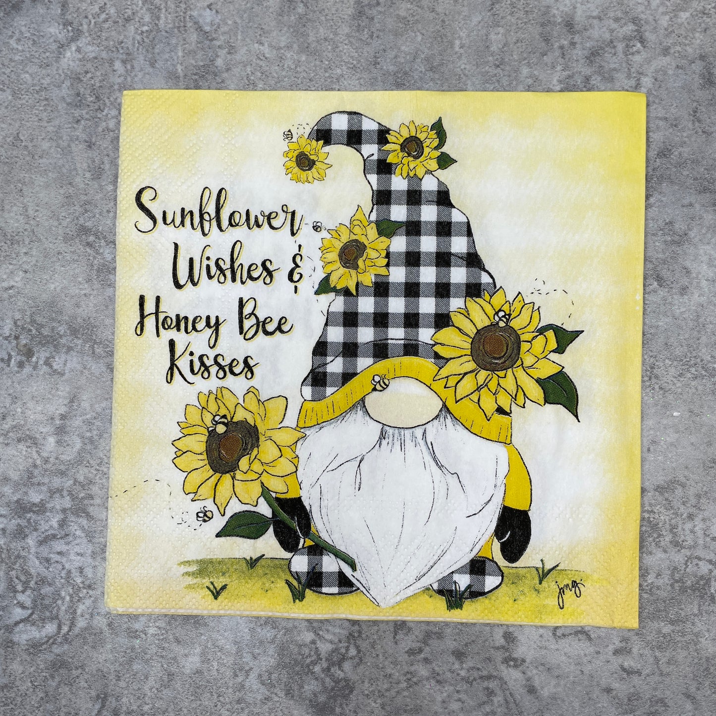 Sunny Gnome Dinner Napkin