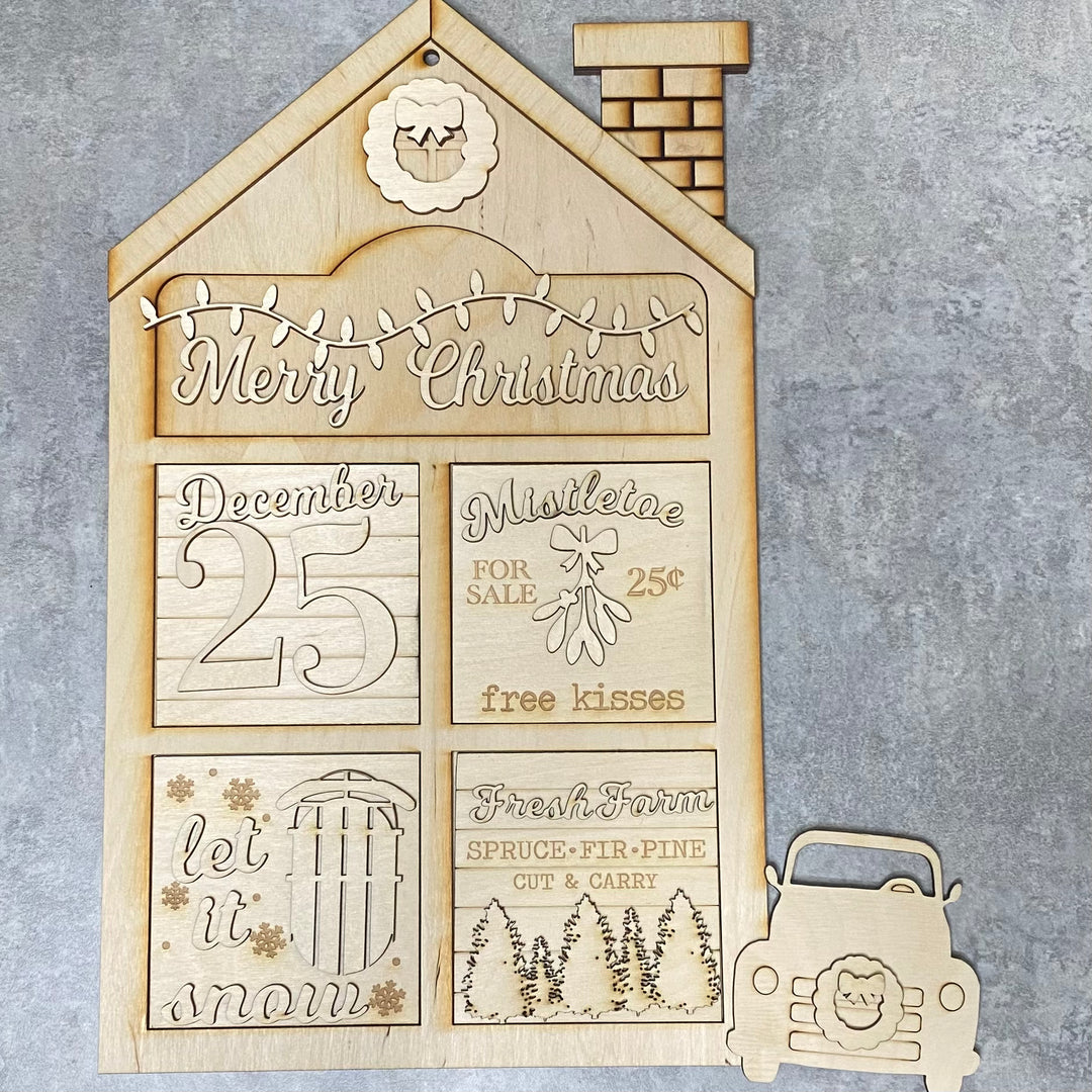 Farmhouse Christmas Interchangeable Squares with Truck