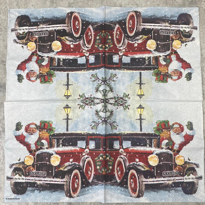 Santa’s Automobile Dinner Napkin